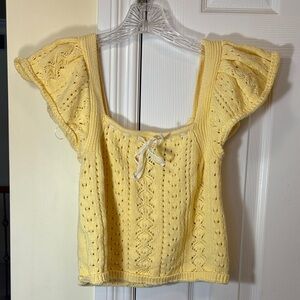 Yellow Knit Women's Top